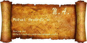 Mohai András névjegykártya